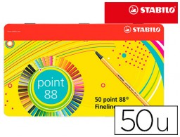 50 rotuladores Stabilo Point 88 tinta colores surtidos